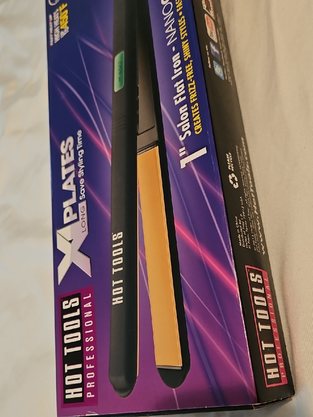 Hot Tools Gold 1" Flat Iron Hair Straightener - Black/Gold